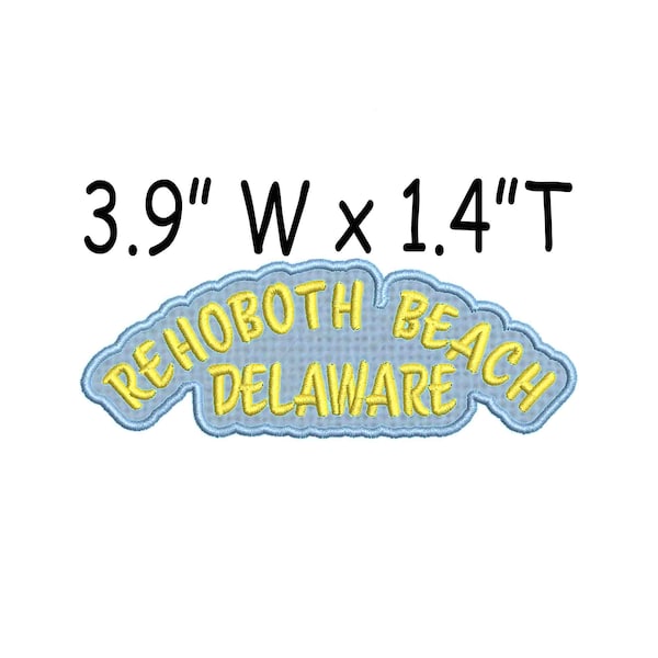 Rehoboth Beach Delaware Patch Embroidered Iron-on Applique Clothing Vest Jacket Backpack Bag Cute & Fun Ocean Waves Sun Sand Travel Souvenir