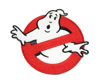 Ghostbusters inspired logo, No Ghost - 3" Embroidered Iron On Patch Applique for Supernatural Paranormal Halloween Costume