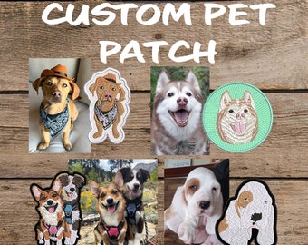Custom Pet Embroidery, Personalized embroidery patch, Custom Animal Patch, Custom Pet Design, Embroidered Pet patch gift - Up to 10 Colors