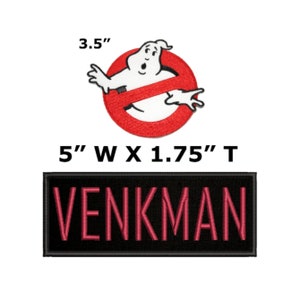 ADULT Set of Two Custom Venkman Personalized Name Tag Ghostbusters No Ghost Logo Embroidered Patch Iron-on DIY Applique Halloween Costume