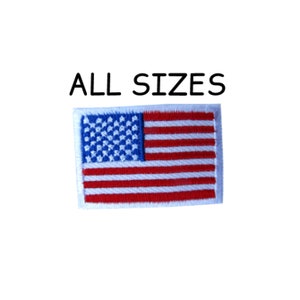 Small American Flag Patch - United States USA White Border 1.5 (3