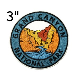 Grand Canyon National Park Patch Embroidered Iron-on/Sew-on Applique for Clothing Vest Backpack, Outdoor Adventure, Travel Souvenir patches