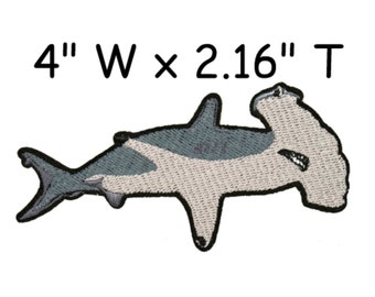 Great Hammerhead Shark Patch Embroidered Iron-on Applique for Clothing, Travel Souvenir, Ocean Sea Life, Whales, Dolphin, Tropical Fish