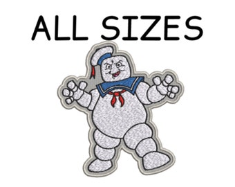 Ghostbusters Stay Puft Patch Embroidered Iron-on Applique for Clothing Vest Backpack Supernatural Paranormal Halloween Costume Uniform Badge