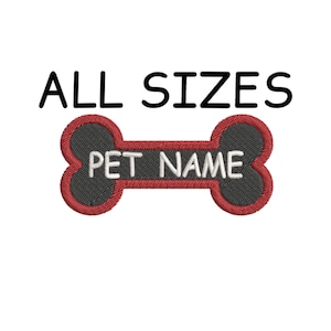 Custom Your Dog Name Bone Embroidered Patch Personalized Tag  / Pet Harness, Dog Collar /Canine Family Best Friend K-9 Service Dog Working