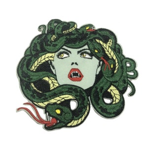 Snake Patch,Medusa Patch,Myth Of Olympus Patch,Embroidered Patch,Sew On Patch,Iron On Patch,Patch For Backpack,For Jacket,For Hat,Punk Patch