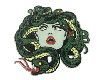 Snake Patch,Medusa Patch,Myth Of Olympus Patch,Embroidered Patch,Sew On Patch,Iron On Patch,Patch For Backpack,For Jacket,For Hat,Punk Patch