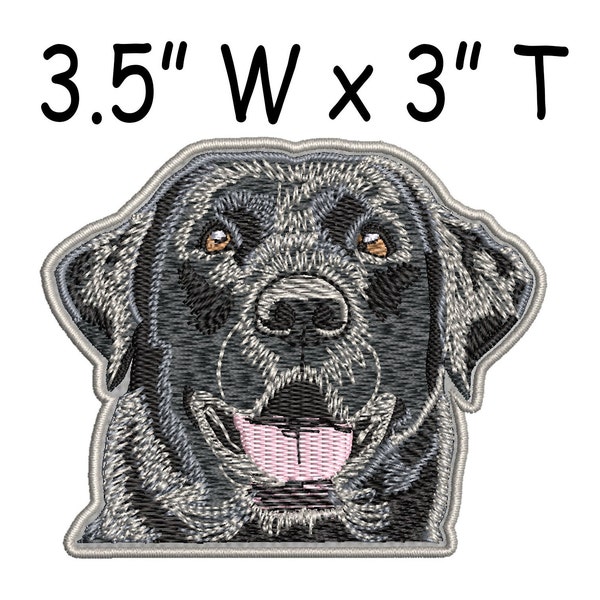 Black Labrador Patch Embroidered Iron-on/Sew-on Applique for Clothing Jacket Vest Denim Backpack, K9 Harness, Canine Dog Puppy, Family Pet