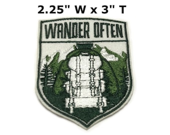 Mountain Patch Embroidered Iron-on/Sew-on Applique for Clothing Vest Backpack, Seek Adventure patch, Forest, Hiker patch, Wander Often patch