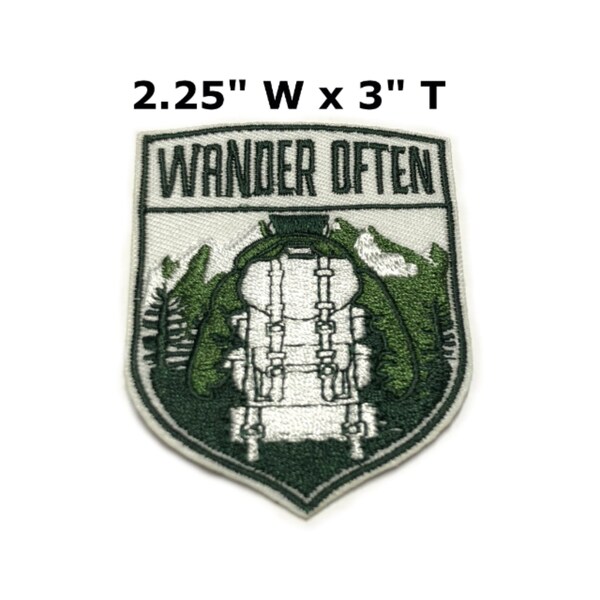 Mountain Patch Embroidered Iron-on/Sew-on Applique for Clothing Vest Backpack, Seek Adventure patch, Forest, Hiker patch, Wander Often patch