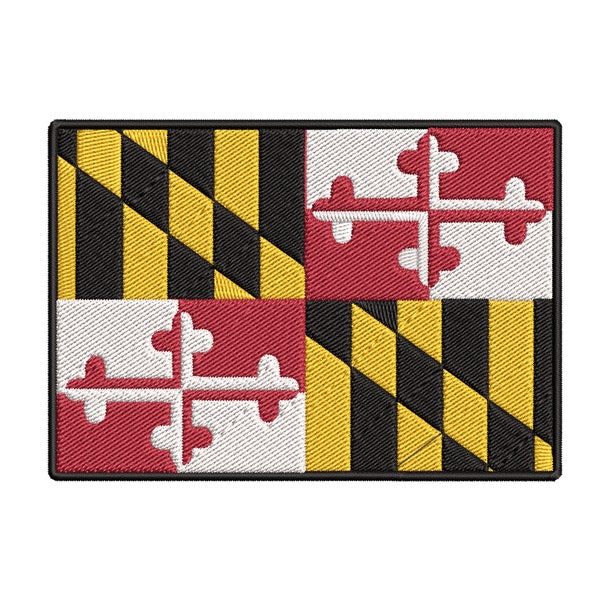 Maryland State Flag Patch MD Embroidered Iron-on/Sew-on Embroidery Applique Badge Emblem Travel Souvenir Clothing Apparel Vest Uniform