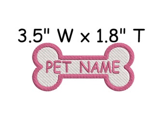 Custom Your Dog Name Bone Embroidered Patch Personalized Tag  / Pet Harness, Dog Collar /Canine Family Best Friend K-9 Service Dog Working