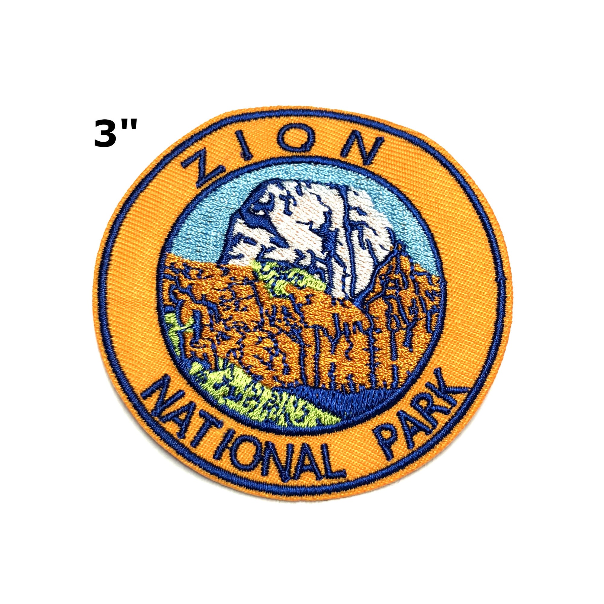 Zion National Park Embroidered Patch Hook Backing Decorative Gear Applique Zion National Park Embroidered Patch Hook Backing Decorative Gear Applique