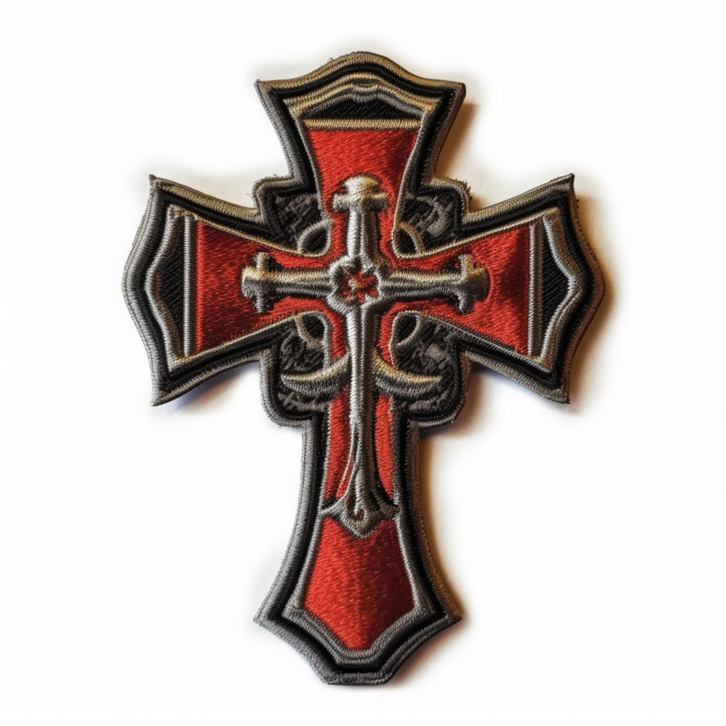 Gothic Cross Iron On Applique patch **27 Colours** Chrome Heart