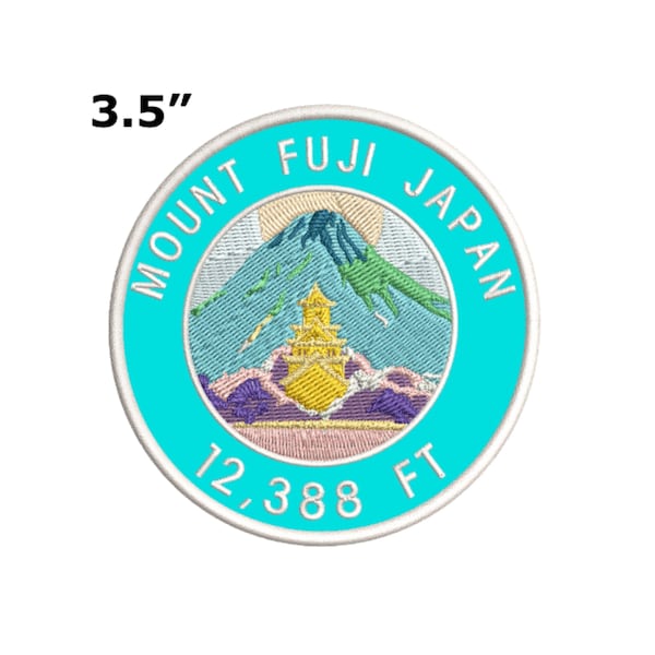 Mount Fuji Japan Patch Embroidered Iron-on Applique for Vest Clothing Backpack Jacket, Travel Souvenir, Mountain Badge, Seek Adventure