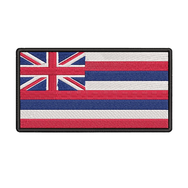 Hawaii State Flag Patch Embroidered iron-on Souvenir Embroidery Applique Banner Clothing, Hawaiian Islands Kanaka Maoli Hi Maui Kona Oahu