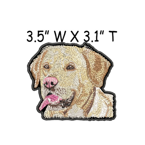 Yellow Labrador Patch Embroidered Iron-on/Sew-on Applique, Clothing Jacket Vest Denim Backpack, Furry Friend Harness Canine Dog Patch Puppy