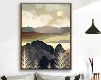 Wood Framed Canvas Home Artwork Decoration Nordic Style Abstract Color Canvas Wall Art for Living Room, Bedroom, Office Nordic A16