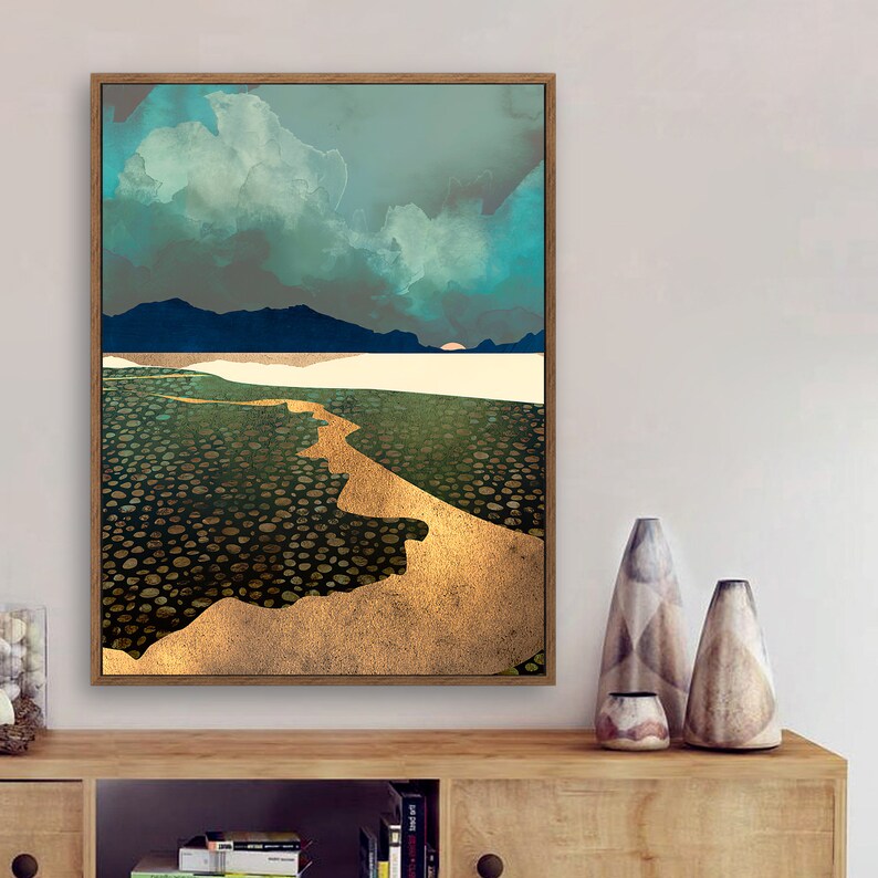 Wood Framed Canvas Home Artwork Decoration Nordic Style Etsy