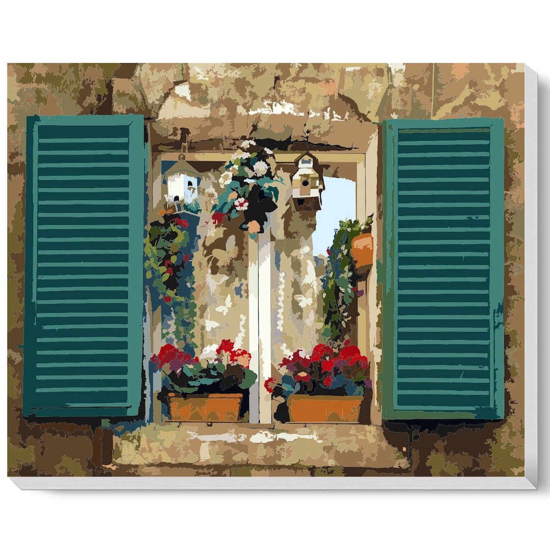 Fantasy Windows Paint by Numbers Colorful Oil Painting Abstract 16x20