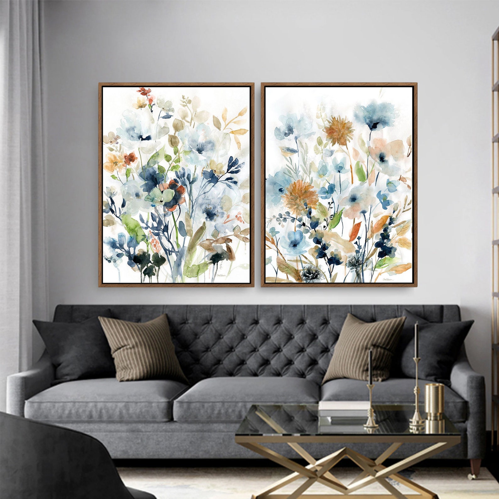 Texture of Dreams Bloomflowers Watercolor Canvas Print on - Etsy
