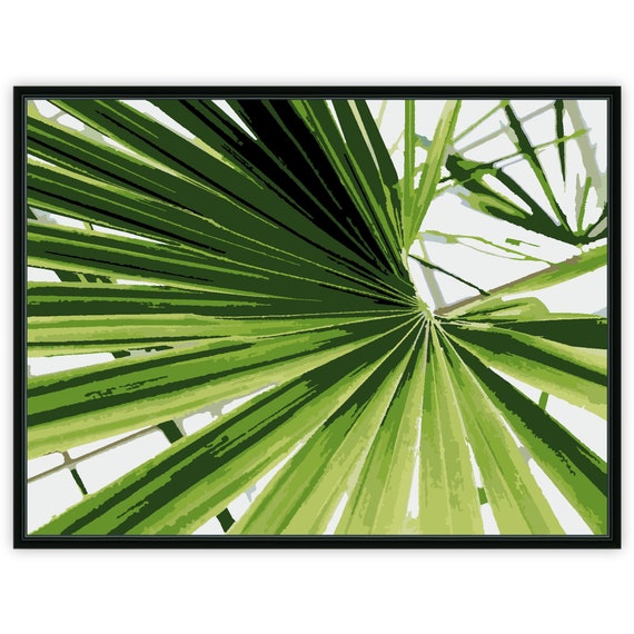 Sun Palm Leaf Paint by Numbers Kit for Adults Beginners, Acrylic Painting  Oil Paint on Floater Framed Canvas, DIY Paint by Numbers Set 