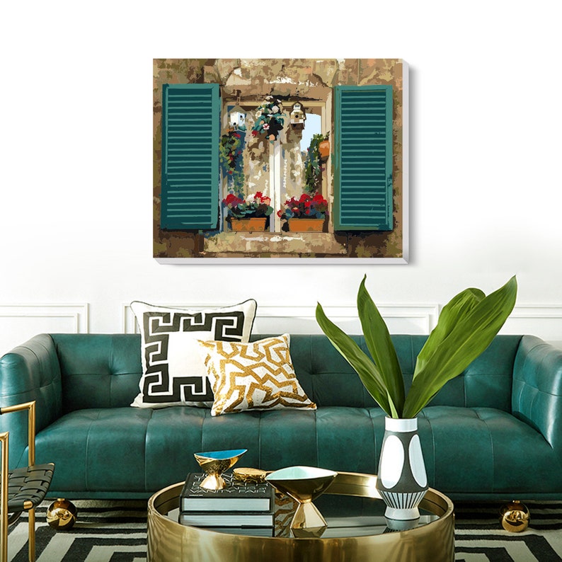 Fantasy Windows Paint by Numbers Colorful Oil Painting Etsy