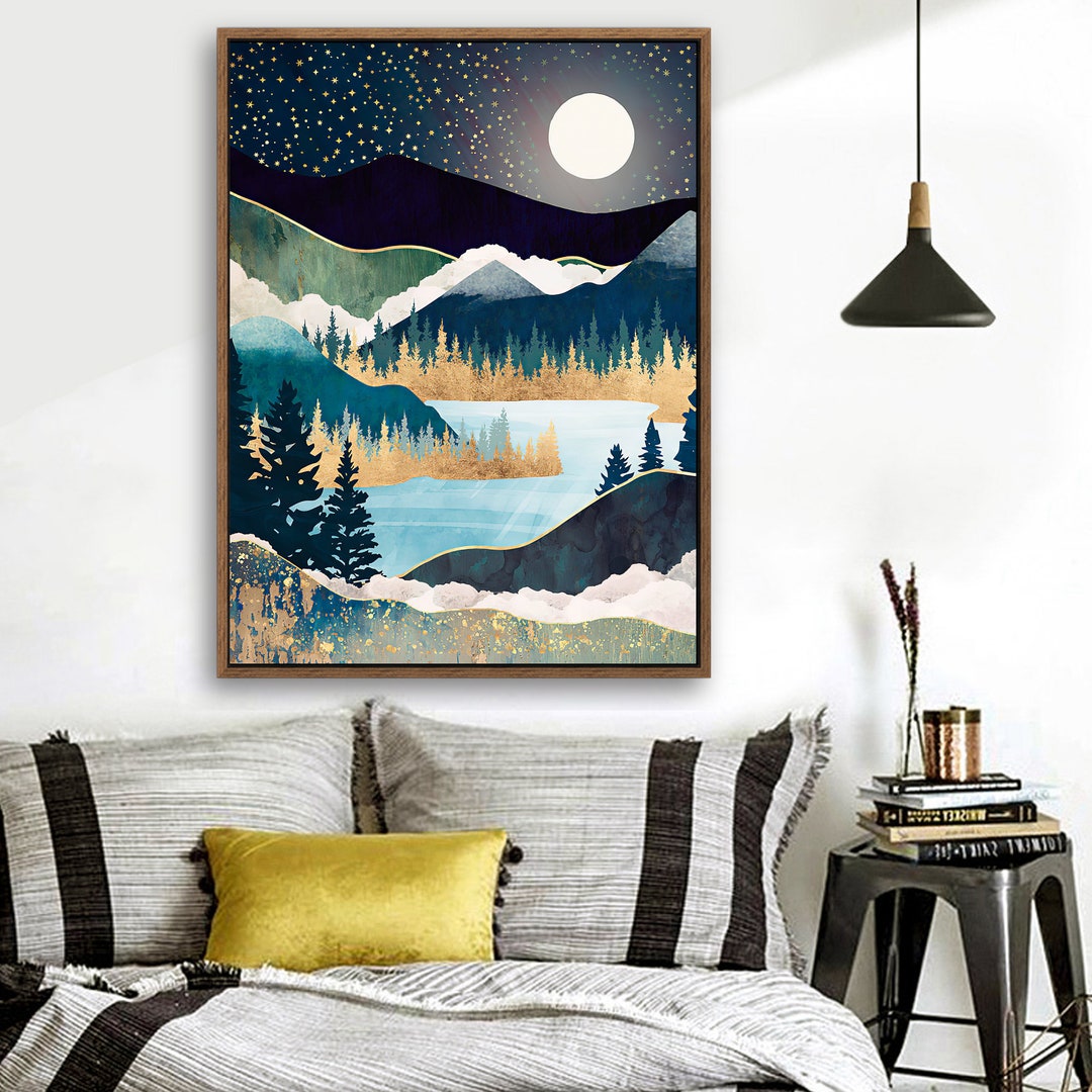 Wood Framed Canvas Home Artwork Decoration Nordic Style Etsy