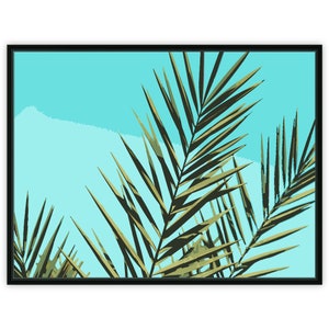 Palm Leaves Paint by Numbers Kit for Adults Beginners, Acrylic Painting Oil Paint on Framed Canvas, Tropical Leaves DIY Paint by Numbers Set