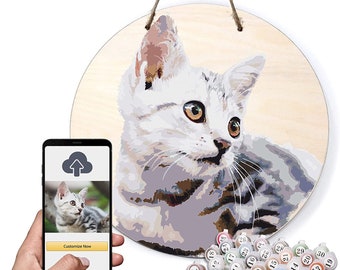 TEXTURE OF DREAMS Personalized Paint by Numbers Kit for Adults, Customized Acrylic Painting Oil Painting on 12" Round Wood, for Beginners