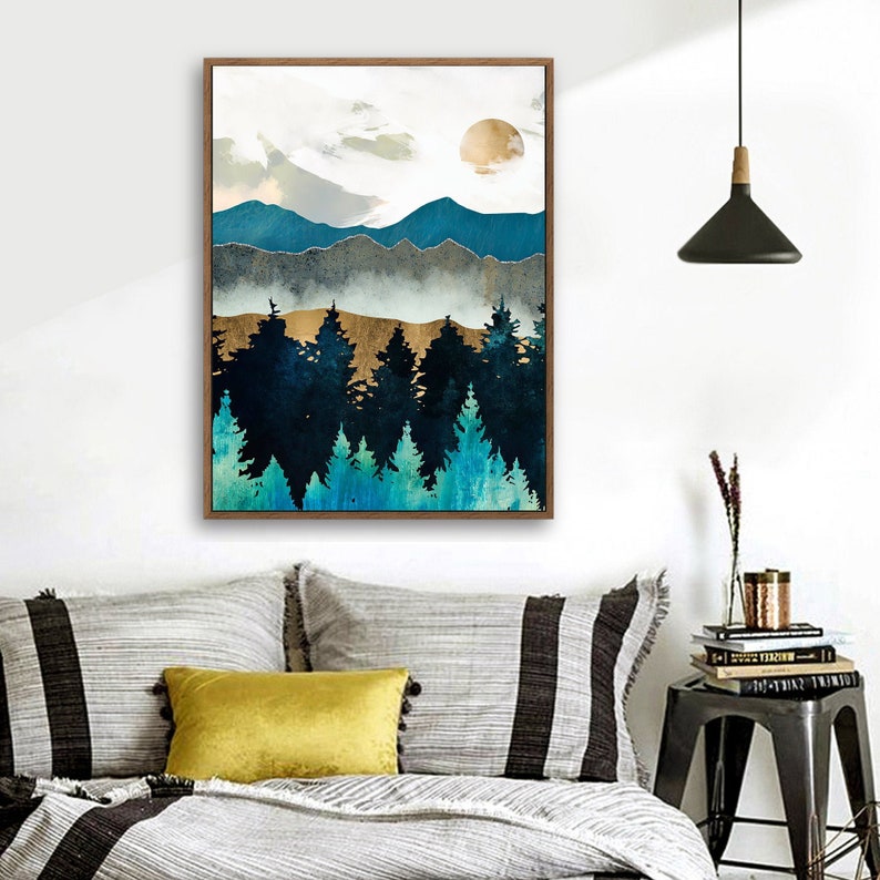 Wood Framed Canvas Home Artwork Decoration Nordic Style Etsy