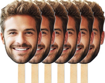 Custom Big Head with Your Photo | Fun Face Cardboard Cutout | Big Heads on a Stick | Life Size face | Upload Your Photo | 12 in, 1 Photo/set