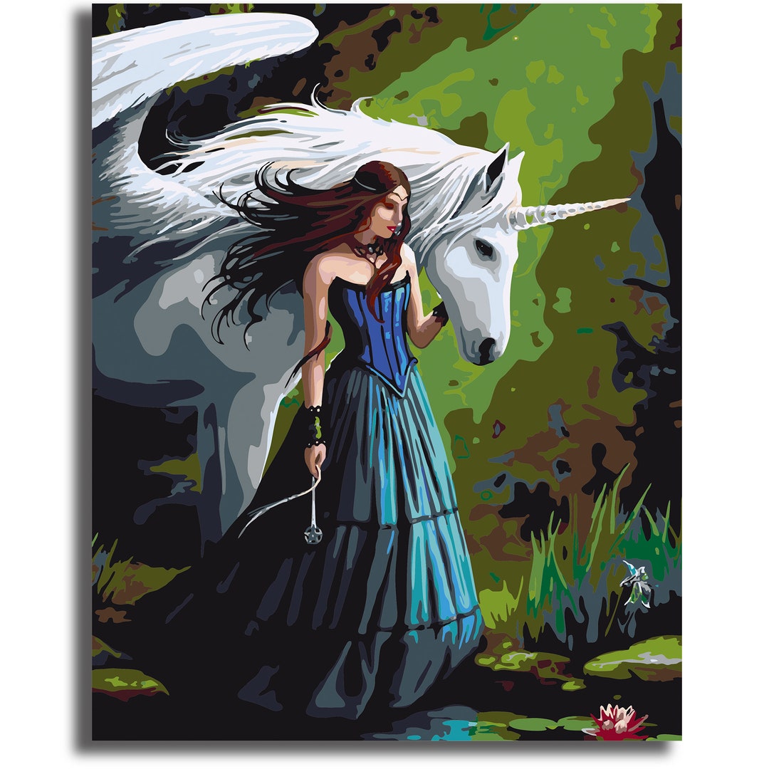Her Unicorn Paint by Numbers Colorful Oil Painting Abstract 16x20 ...