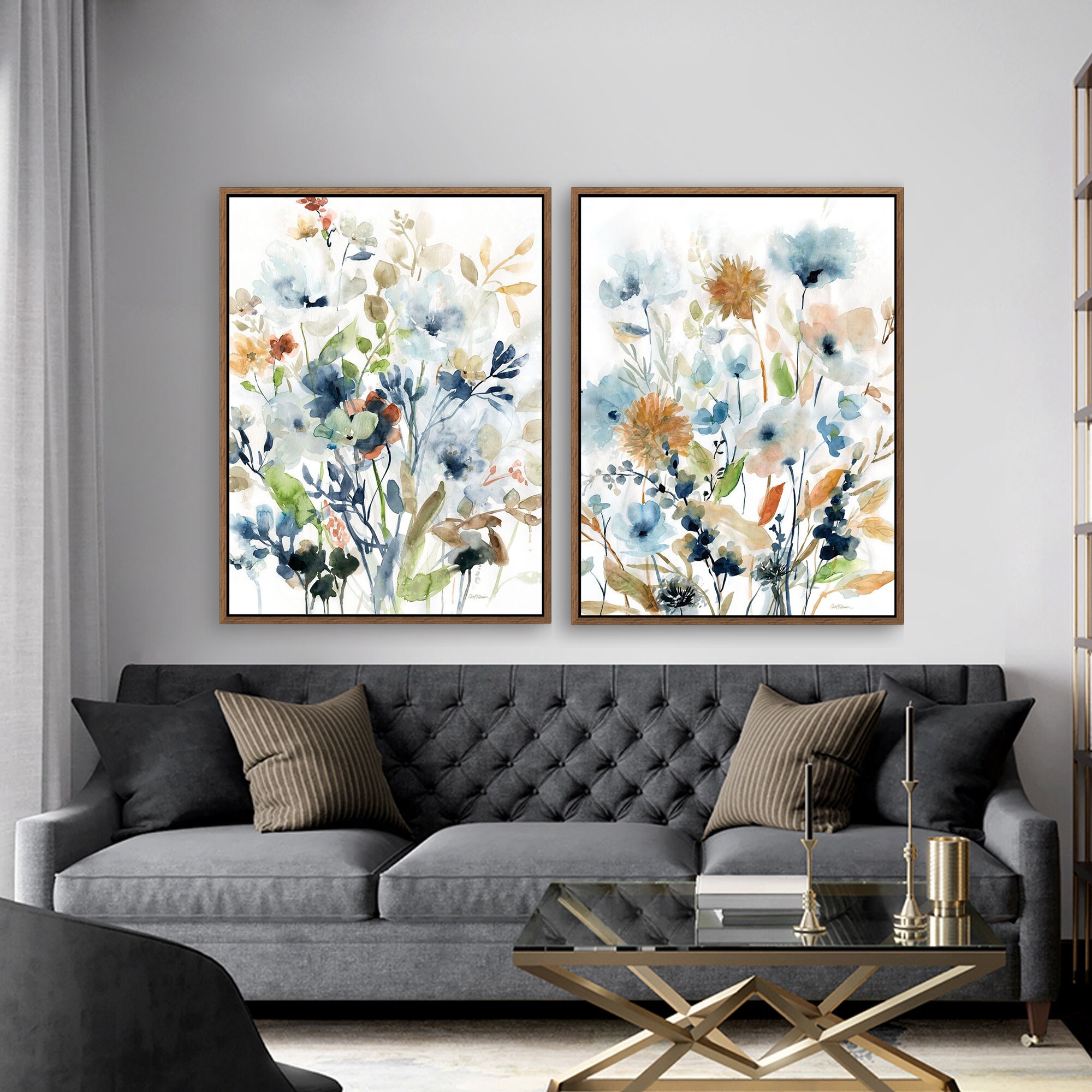 Texture of Dreams BloomFlowers Watercolor Canvas Print on Canvas Fram…