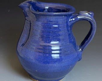 Stoneware Pitcher with Blue Glaze