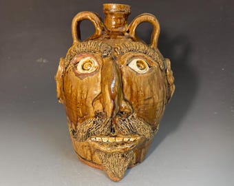 Ash Glazed Face Jug