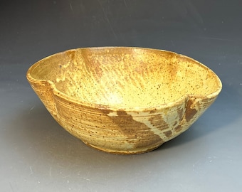 Scalloped-Edge Bowl with Yellow Glaze