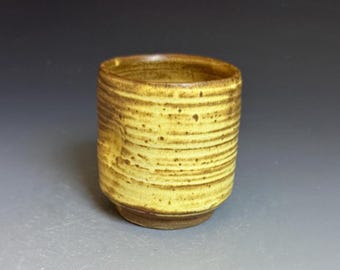 Yellow Yunomi (Teacup) with Finger Dents
