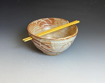 Shino Noodle Bowl with Bamboo Chopsticks