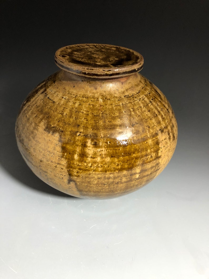 1940 Old Fashioned Ceramic Pottery Decanter Jug with Cork Stopper