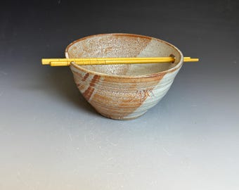 Shino Noodle Bowl with Bamboo Chopsticks