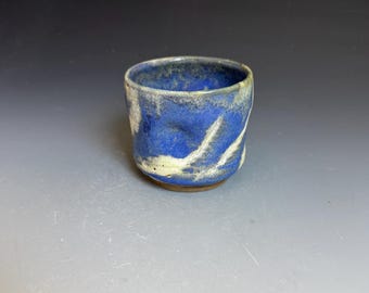 Blue and White Yunomi (Teacup) with Finger Dents