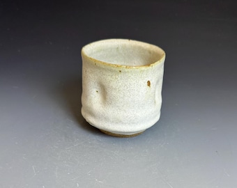 White Yunomi (Teacup) with Finger Dents