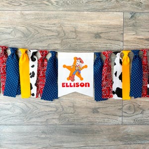 Toy Story Inspired High Chair Banner. Toy Story Inspired Birthday Party. Toy Story Woody Inspired Birthday.Toy Story Inspired First Birthday