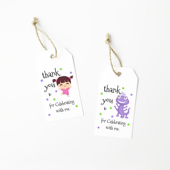 5 Little Monsters: Party Favor Thank You Tags