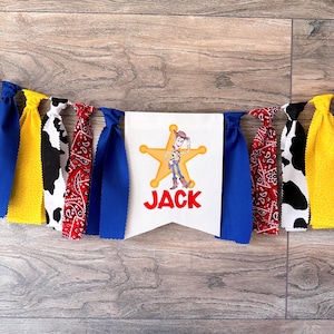 Toy Story Inspired High Chair Banner. Toy Story Inspired Birthday Party. Toy Story Woody Inspired Birthday.Toy Story Inspired First Birthday