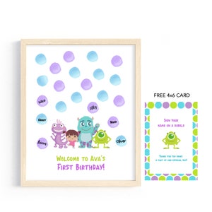 CUSTOM PRINTABLE Monster Inc GuestBook, Monster Inc GuestBook Cover, Printable Monster Inc Sign Book Poster.