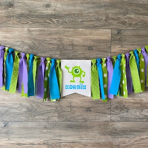 Monster Inc Inspired Birthday High Chair Banner,Monster Inspired Birthday Party/ Monster Birthday Decoration.