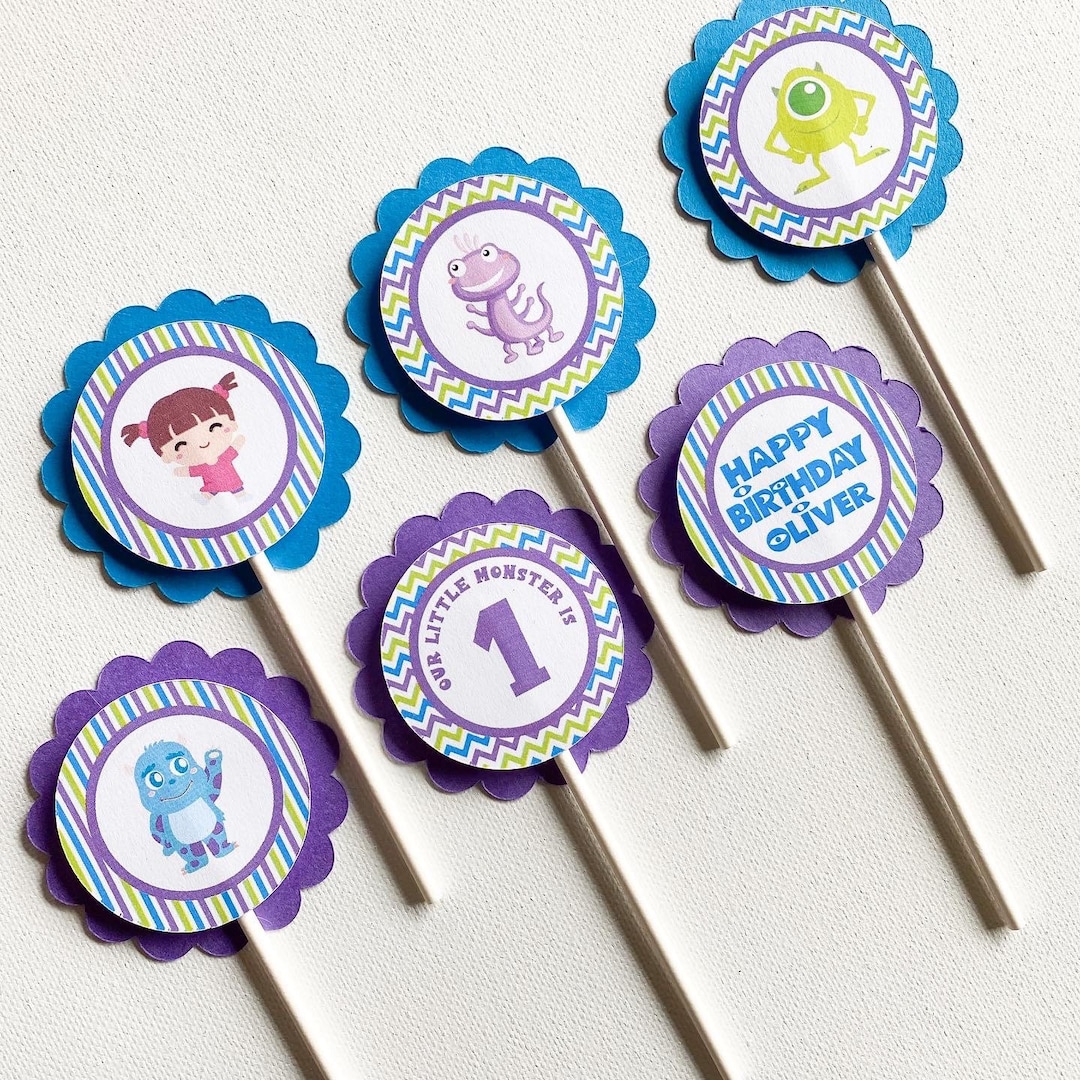 Monster Birthday Cupcake Toppers. Monster Party. Monster . Etsy