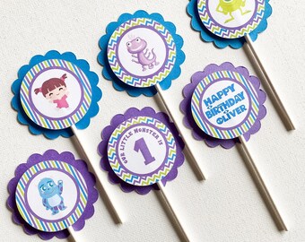 Monster Birthday Cupcake Toppers. Monster Party. Monster . Cupcake Toppers.